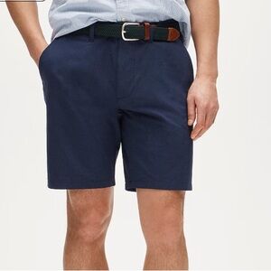 J. Crew Men's Navy Flat-Front Tech Performance Shorts 9” inseam